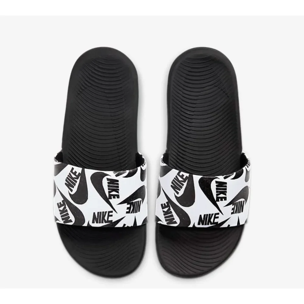 Nike Kids Kawa Slide SE JDI GS/PS Black White Kid Slip On Sandal